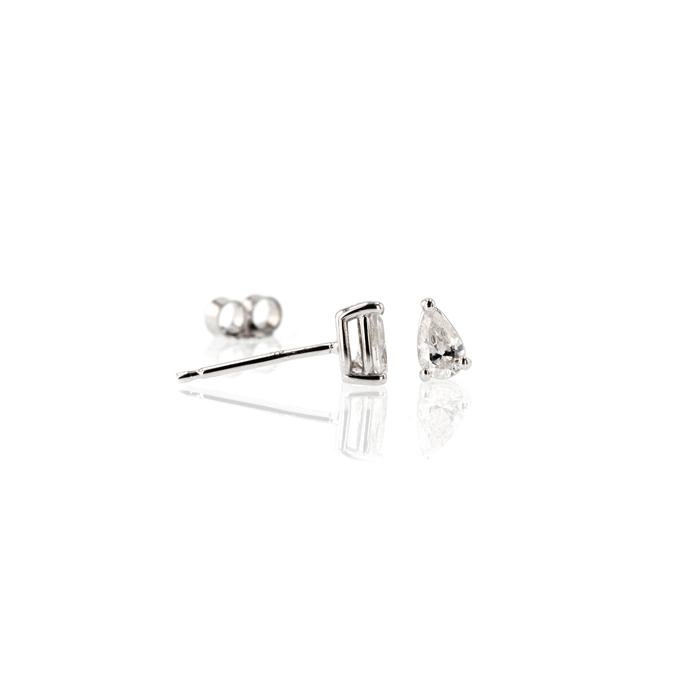 9ct White Gold Diamond Earrings - Image 2