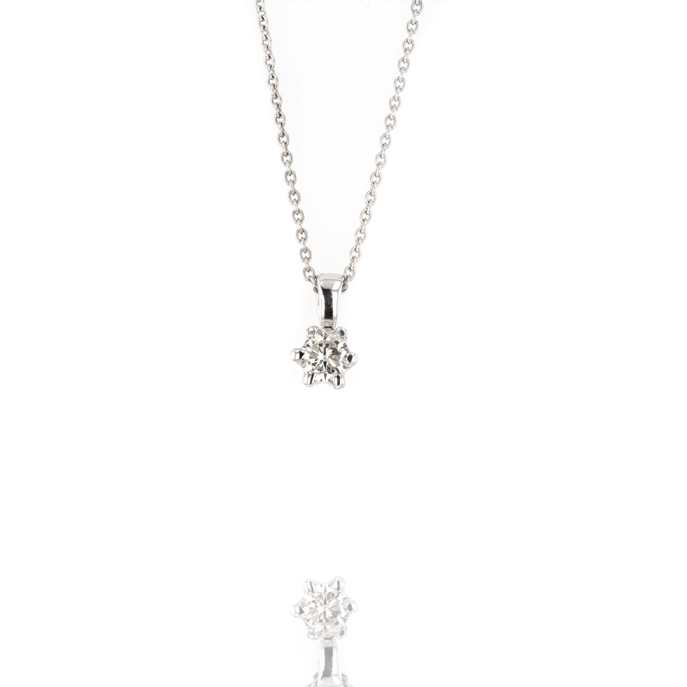 18ct White Gold Diamond Pendant