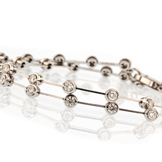18ct White Gold Diamond Bracelet - Image 2