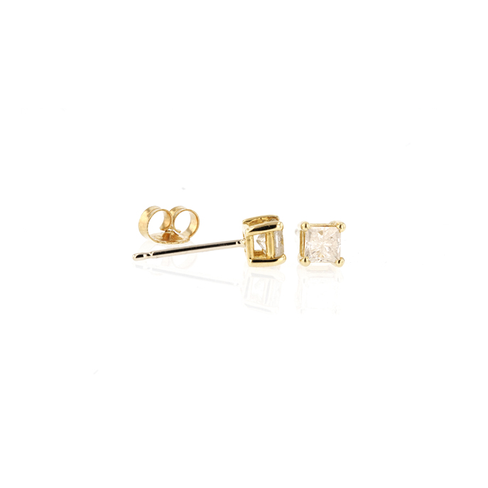 9ct Yellow Gold Diamond Earrings - Image 2
