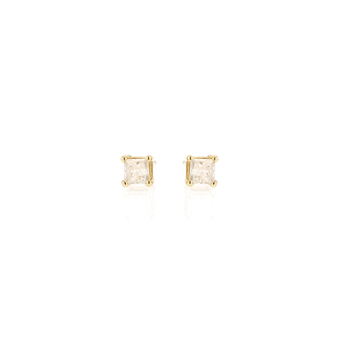 9ct Yellow Gold Diamond Earrings