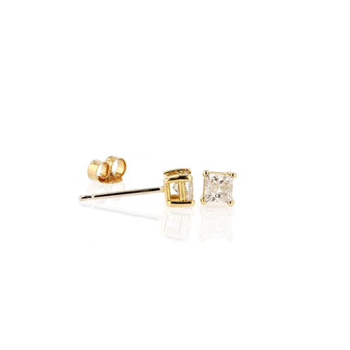 9ct Yellow Gold Diamond Earrings - Image 2