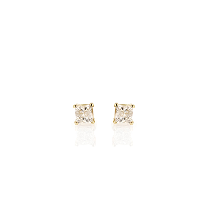 9ct Yellow Gold Diamond Earrings