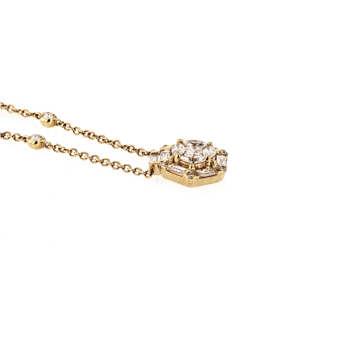18ct Yellow Gold Diamond Pendant - Image 2