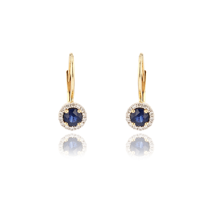 14ct Yellow Gold Sapphire Earrings
