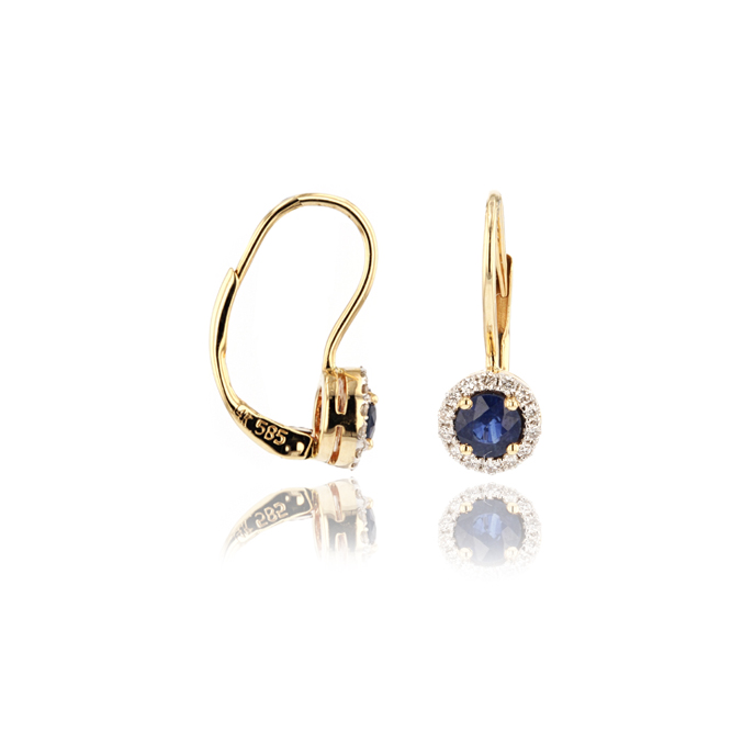 14ct Yellow Gold Sapphire Earrings - Image 2