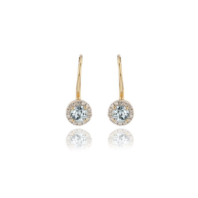 14ct Yellow Gold Aquamarine Earrings