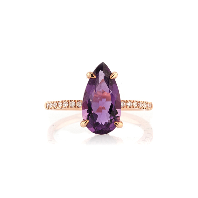 9ct Rose Gold Amethyst Ring - Image 2