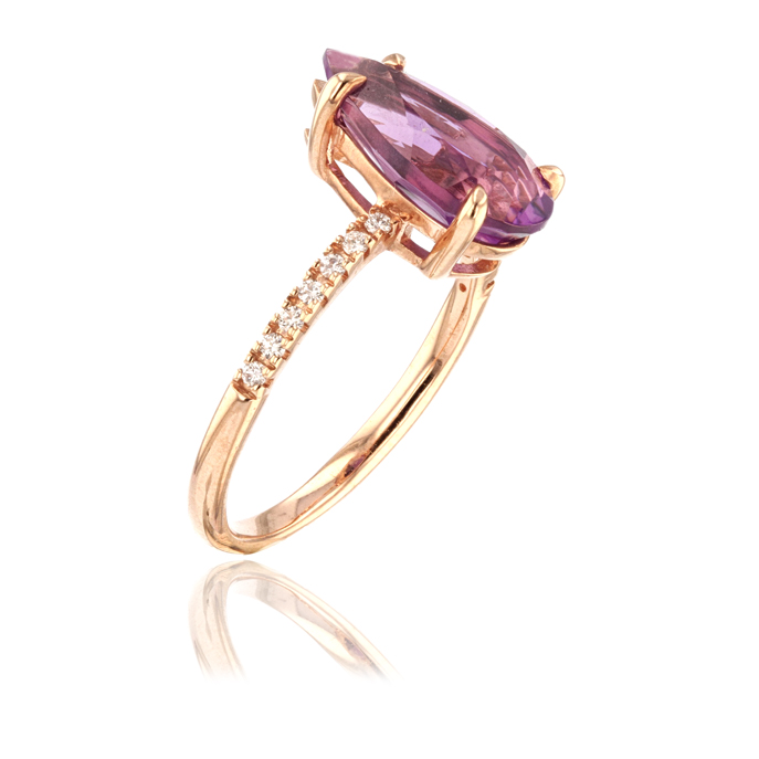 9ct Rose Gold Amethyst Ring