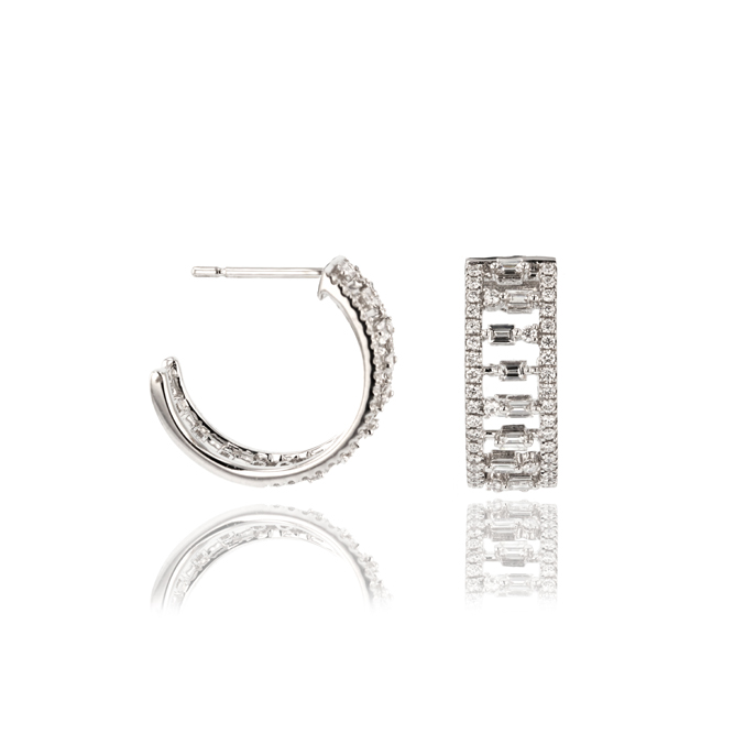 18ct White Gold Diamond Earrings - Image 2