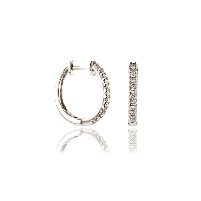 18ct White Gold Diamond Earrings - Image 2