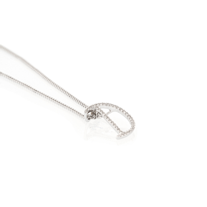 18ct White Gold Diamond Pendant - Image 2