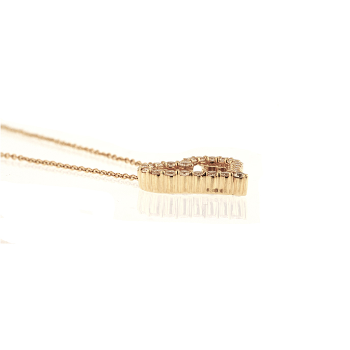 18ct Yellow Gold Diamond Pendant - Image 2