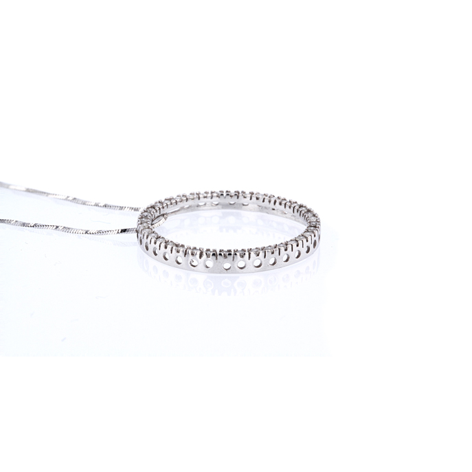 14ct White Gold Diamond Pendant - Image 2