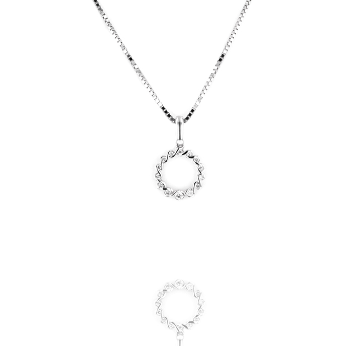 18ct White Gold Diamond Pendant