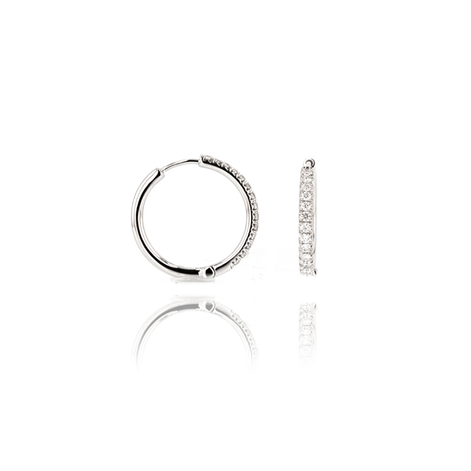18ct White Gold Diamond Earrings - Image 2