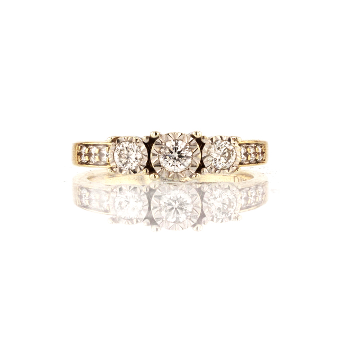 9ct Yellow Gold 0.33ct Diamond Ring - Image 2