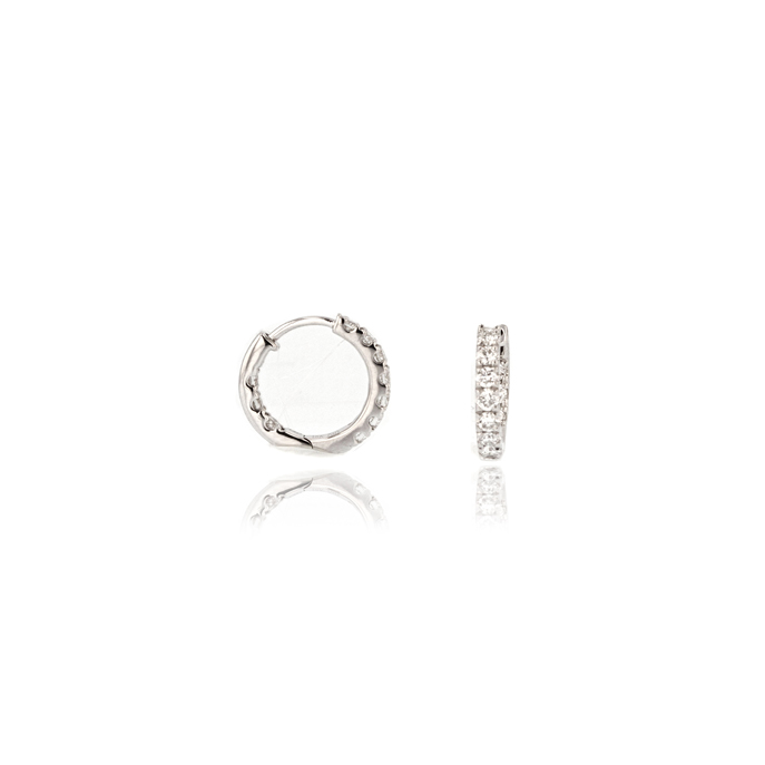 18ct White Gold Diamond Earrings - Image 2