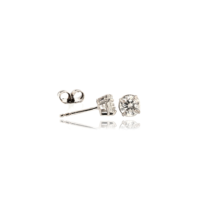 18ct White Gold Diamond Earrings - Image 2