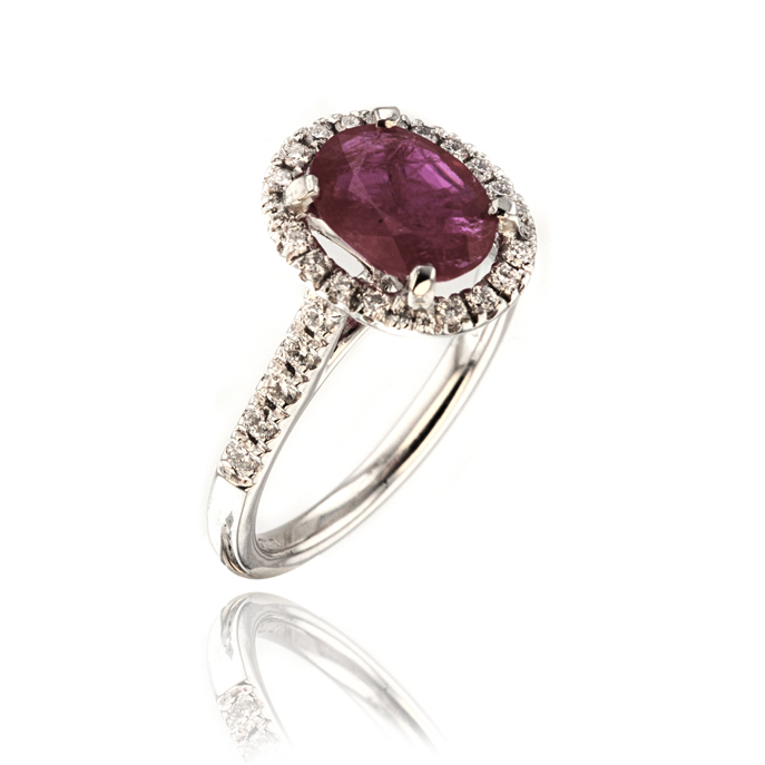 Platinum Ruby & Diamond Ring
