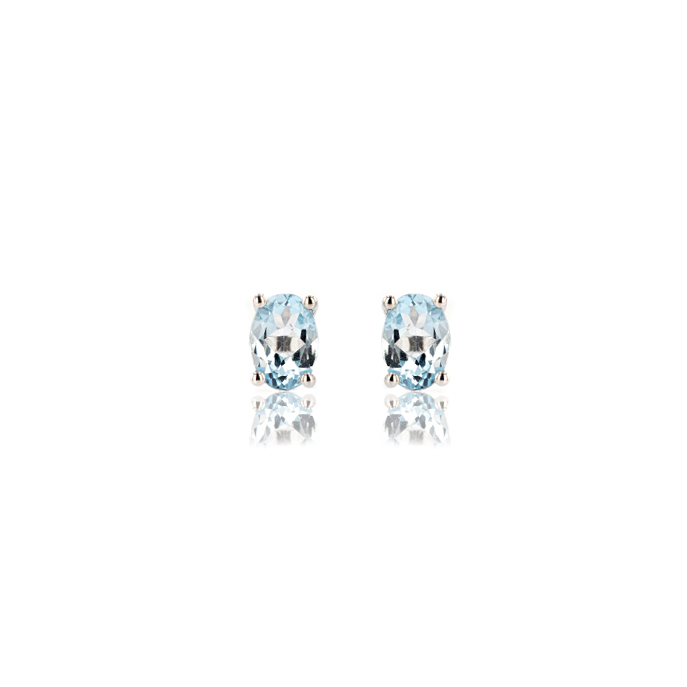 9ct White Gold Blue Topaz Earrings