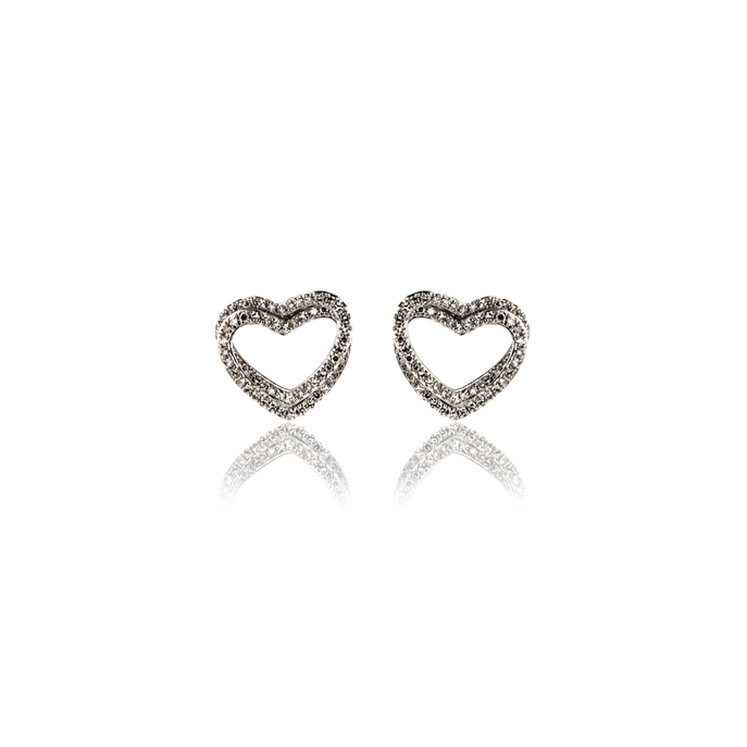 9ct White Gold Diamond Earrings