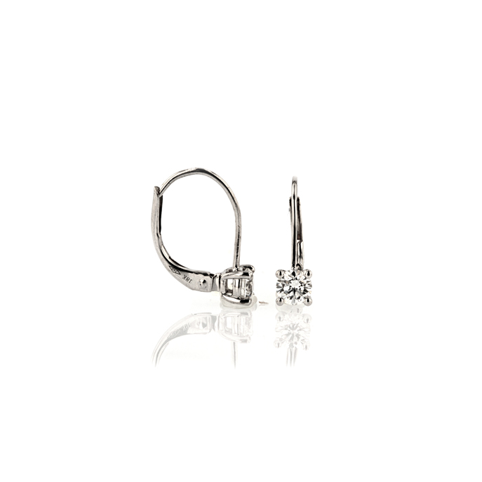 18ct White Gold Diamond Earrings - Image 2
