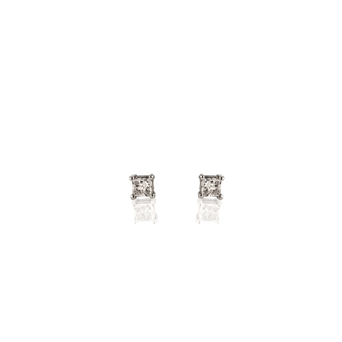 9ct White Gold Diamond Earrings