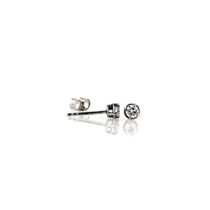 9ct White Gold Diamond Earrings - Image 2
