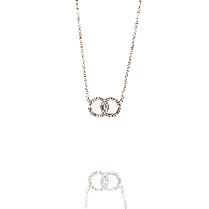 9ct White Gold Diamond Pendant