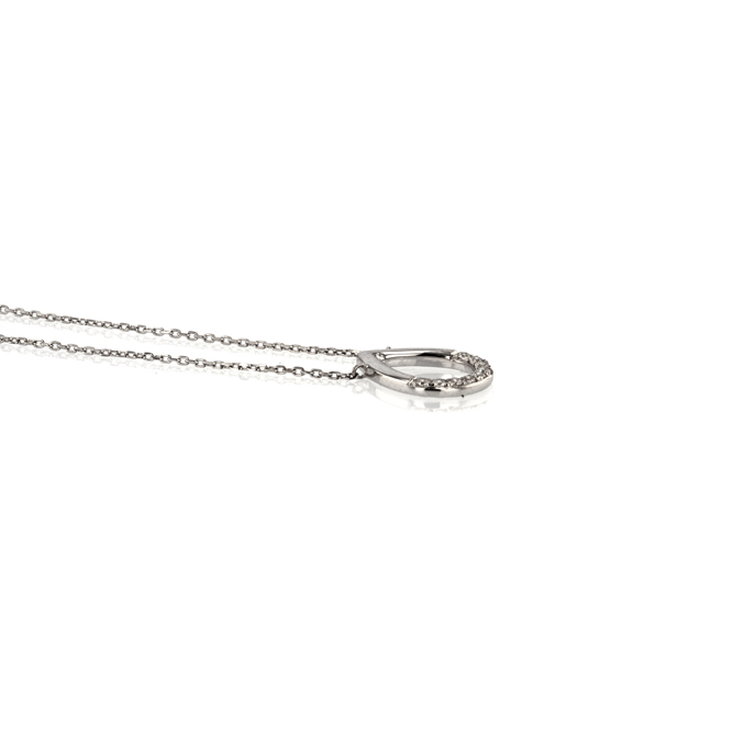 9ct White Gold Diamond Pendant - Image 2