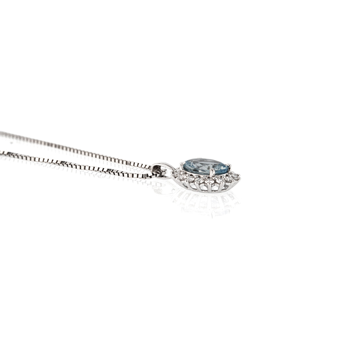 18ct White Gold Aquamarine Pendant - Image 2