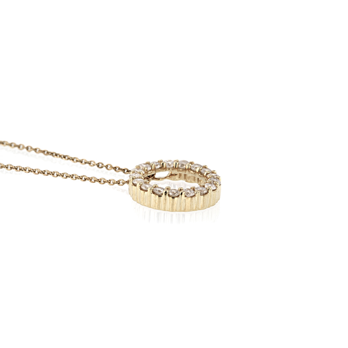 9ct Yellow Gold Diamond Pendant - Image 2