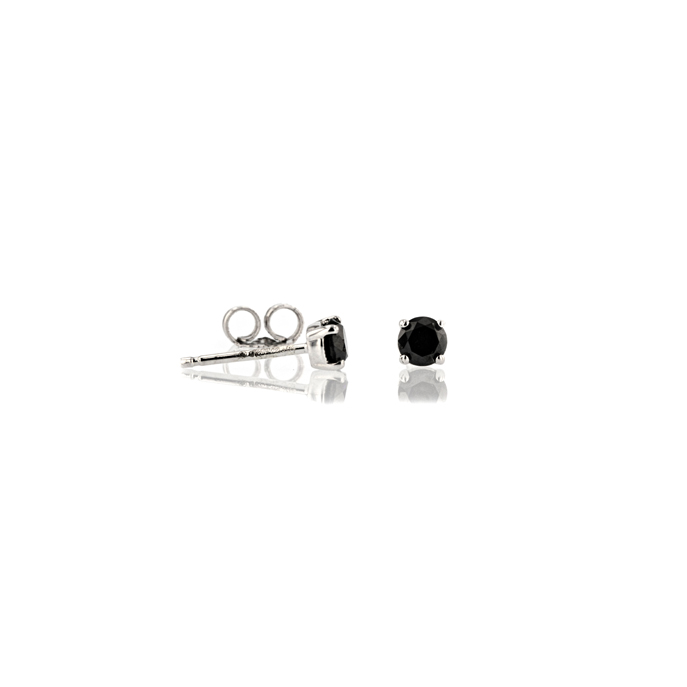 9ct White Gold Black Diamond Earrings - Image 2