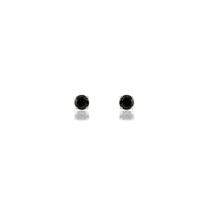 9ct White Gold Black Diamond Earrings