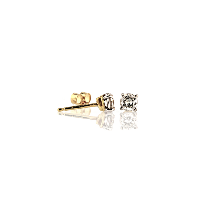 18ct Yellow Gold Diamond Earrings - Image 2