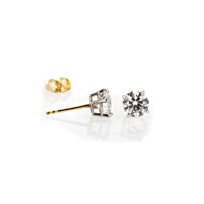 18ct Yellow Gold Lab Grown Diamond Earrings - Image 2
