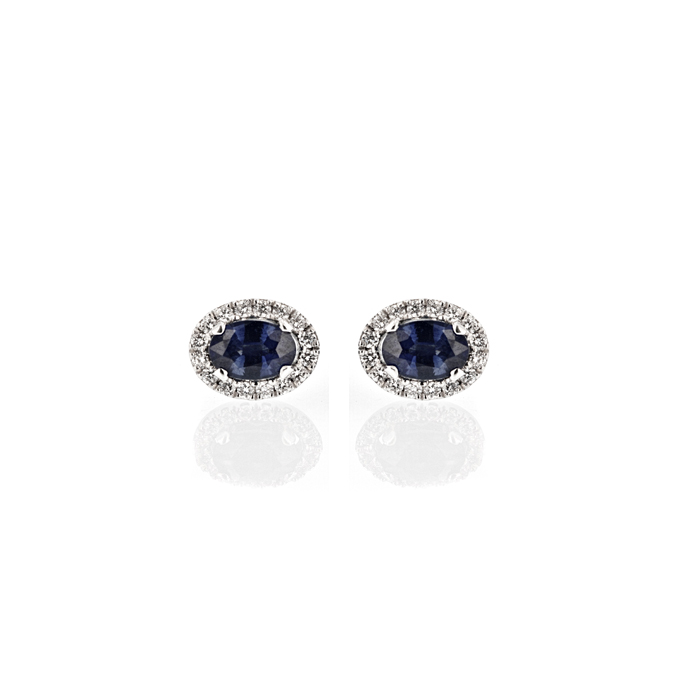 18ct White Gold Sapphire Earrings