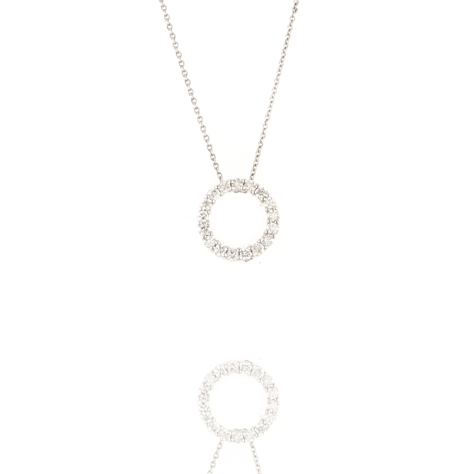 9ct White Gold Diamond Pendant