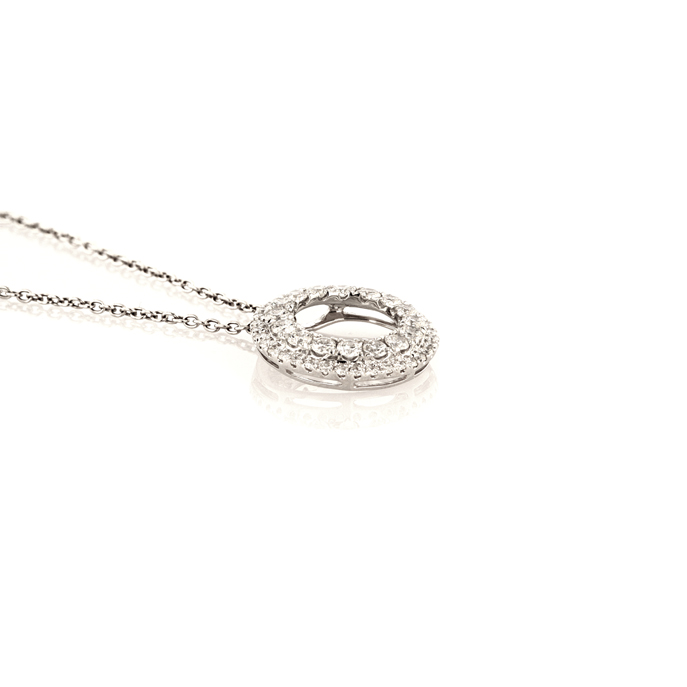 18ct White Gold Diamond Pendant - Image 2