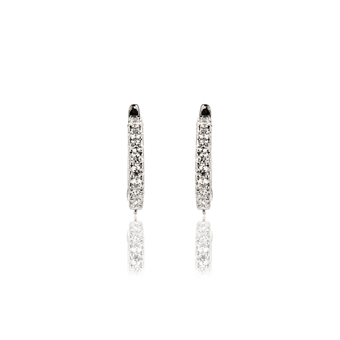 18ct White Gold Diamond Earrings