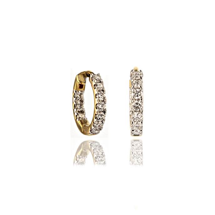 18ct Yellow Gold Diamond Earrings - Image 2