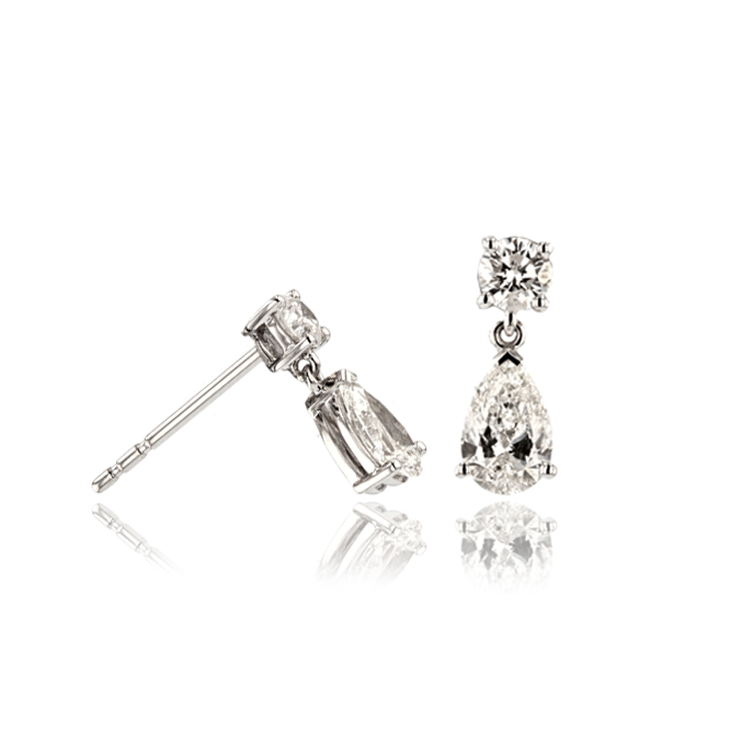 18ct White Gold Diamond Earrings