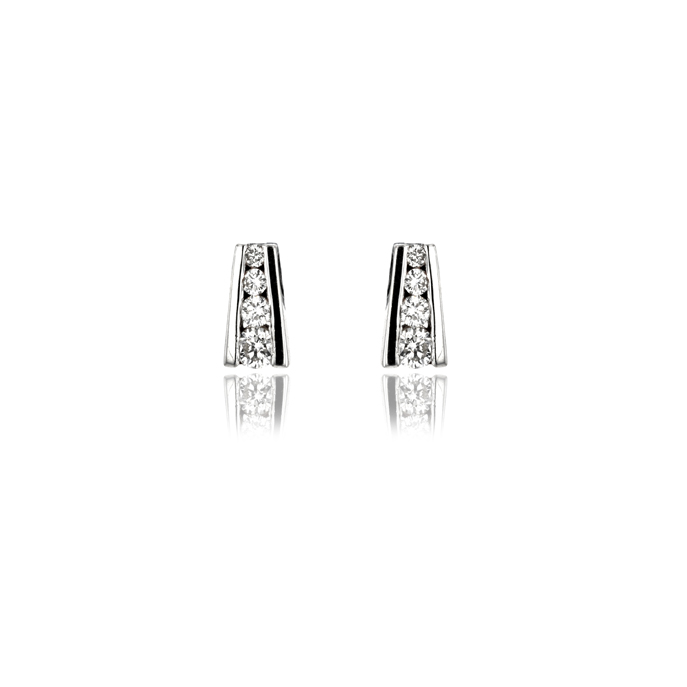 18ct White Gold Diamond Earrings