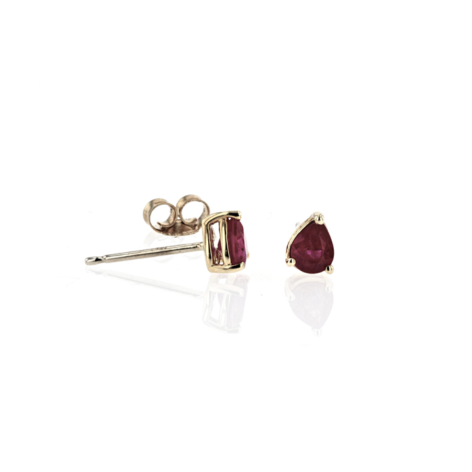 9ct Yellow Gold Ruby Earrings - Image 2