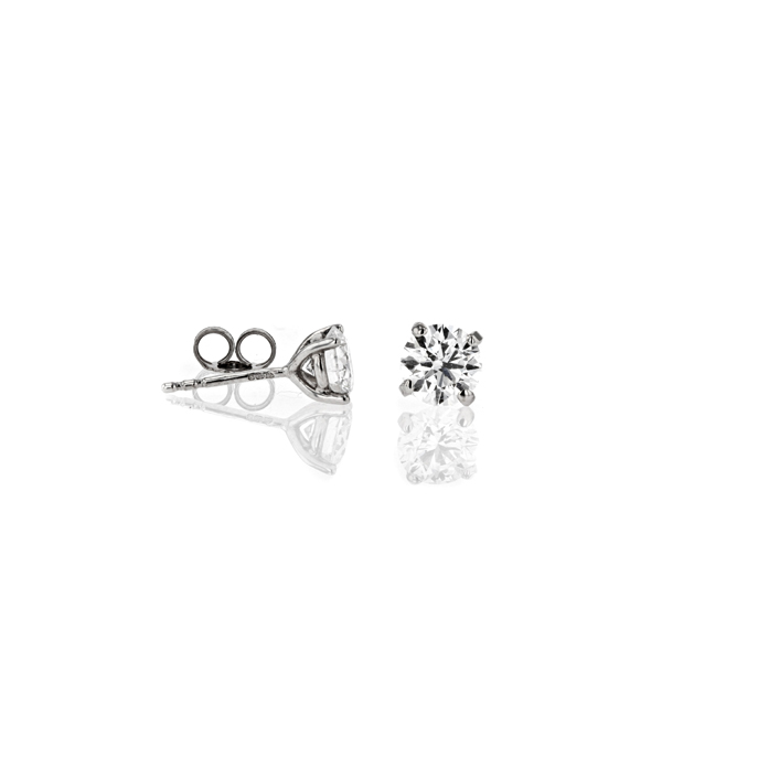 18ct White Gold Lab Grown Diamond Earrings - Image 2