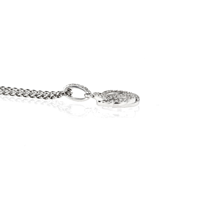9ct White Gold Diamond Pendant - Image 2