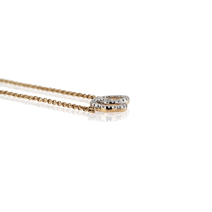 9ct Yellow Gold Diamond Pendant - Image 2
