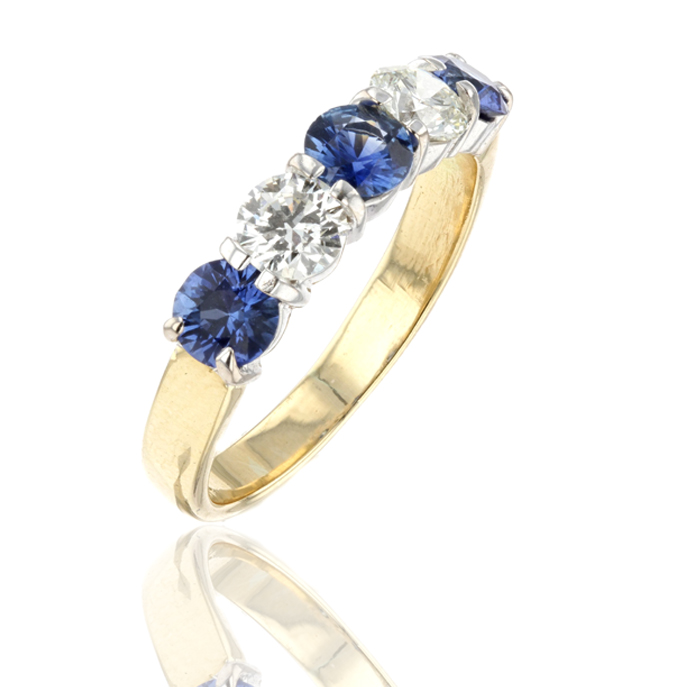 18ct Yellow Gold Sapphire and Diamond Ring