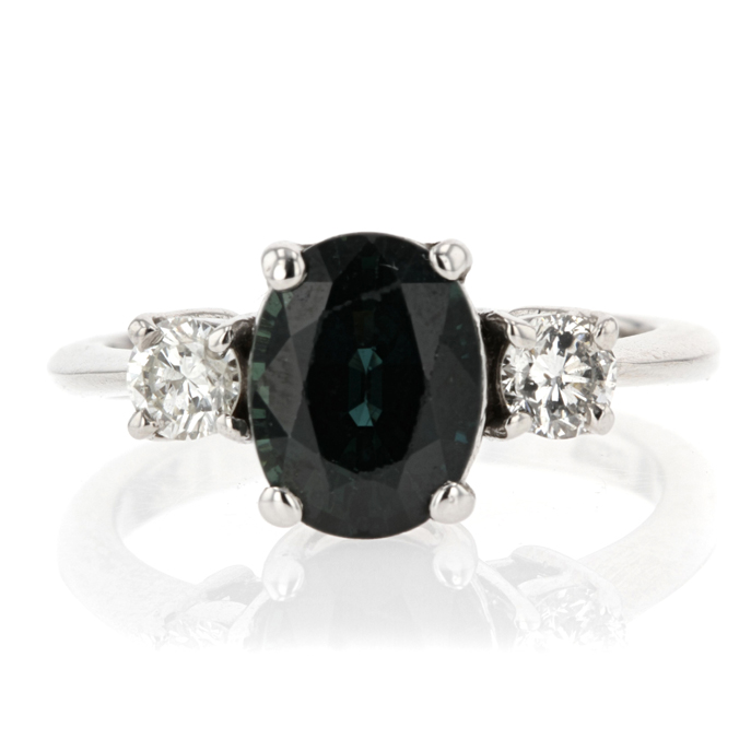 14ct White Gold Sapphire and Diamond Ring - Image 2